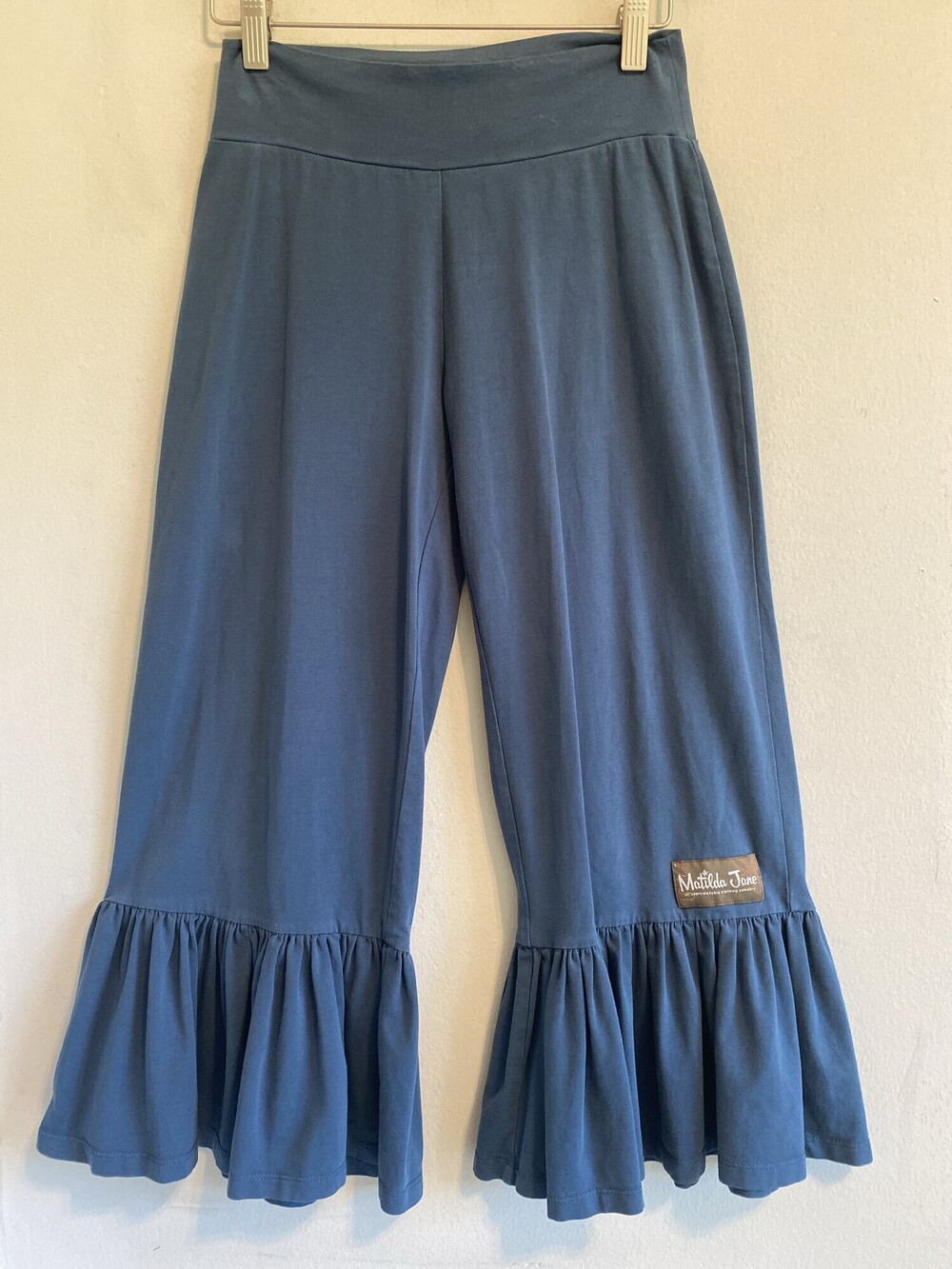 Matilda Jane Big Ruffles Wide Leg XS Blue Ruffle Hem Pants
